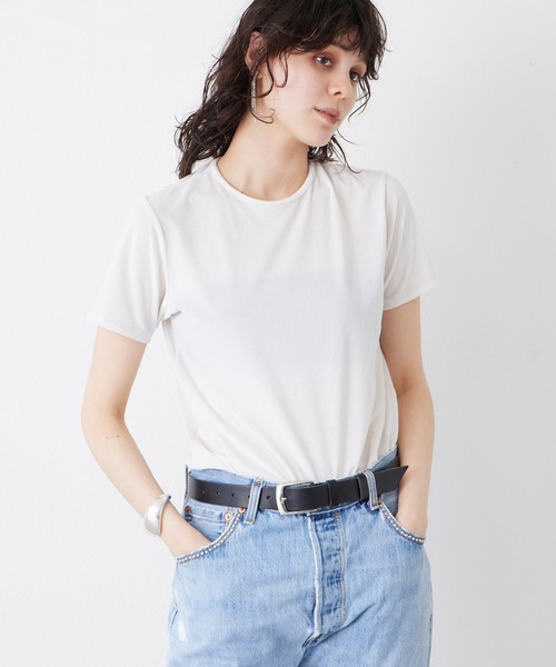 tシャツ 「THE PAUSE」ベロアコンパクトTシャツ レディース THE PAUSE tシャツ 「THE PAUSE」ベロアコンパクトTシャツ