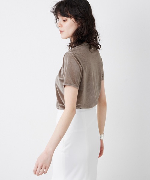 tシャツ 「THE PAUSE」ベロアコンパクトTシャツ レディース THE PAUSE tシャツ 「THE PAUSE」ベロアコンパクトTシャツ