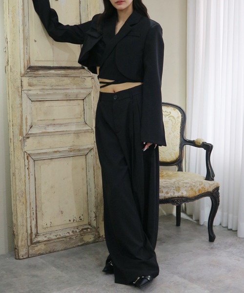 CeLess ジャケット テーラードジャケット Ribbon Lace Tailored Short
