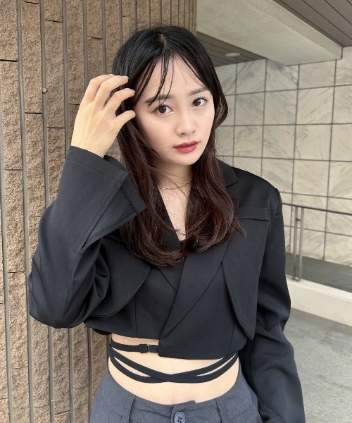 CeLess ジャケット テーラードジャケット Ribbon Lace Tailored Short