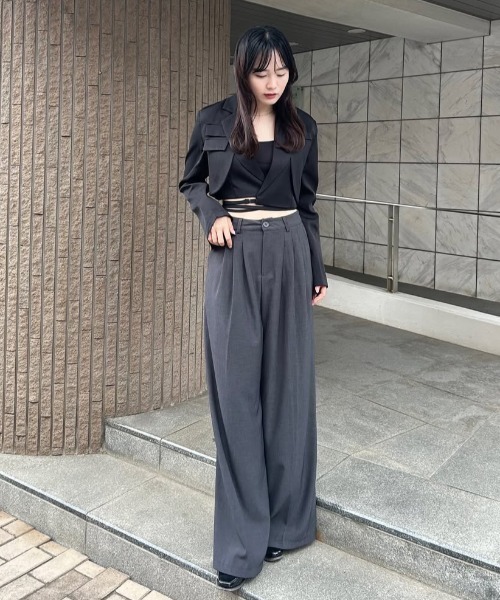 CeLess ジャケット テーラードジャケット Ribbon Lace Tailored Short