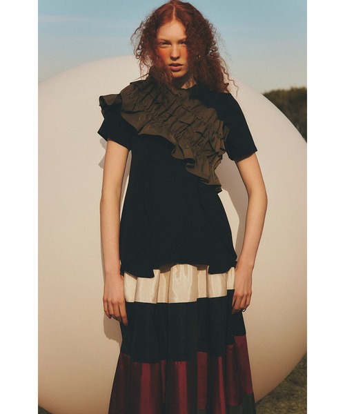 OMMO スカート MULTI BORDER VOLUME SK : ZOZOTOWN Yahoo!店