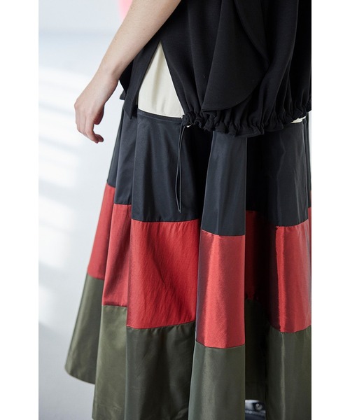 OMMO スカート MULTI BORDER VOLUME SK : ZOZOTOWN Yahoo!店