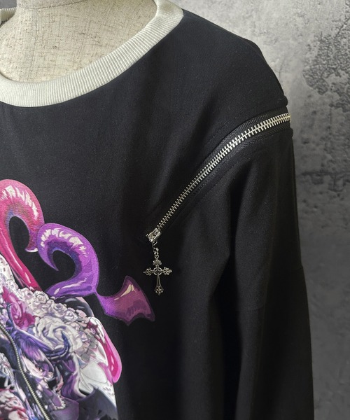 Amilige×檀上大空コラボイラスト肩ZIPロングTシャツ「I'm a