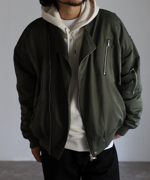 「CREARE -LINO-」 ナイロンブルゾン M カーキ メンズ_画像2