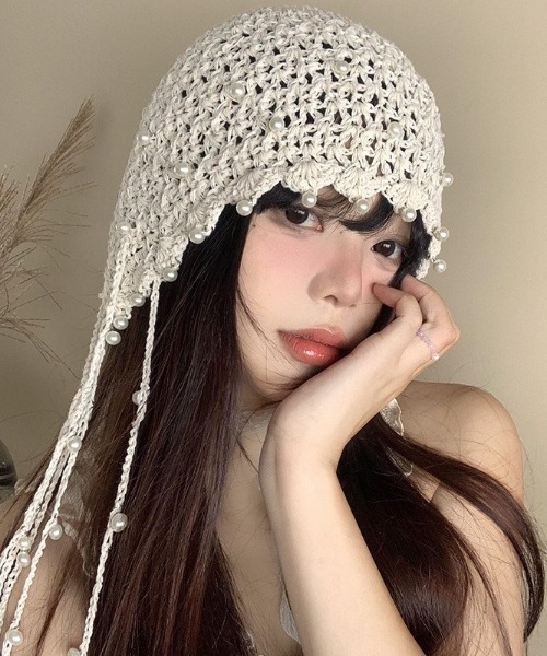 studio　kimiko　ニット帽 kimiko 帽子 黒色｜ファッション