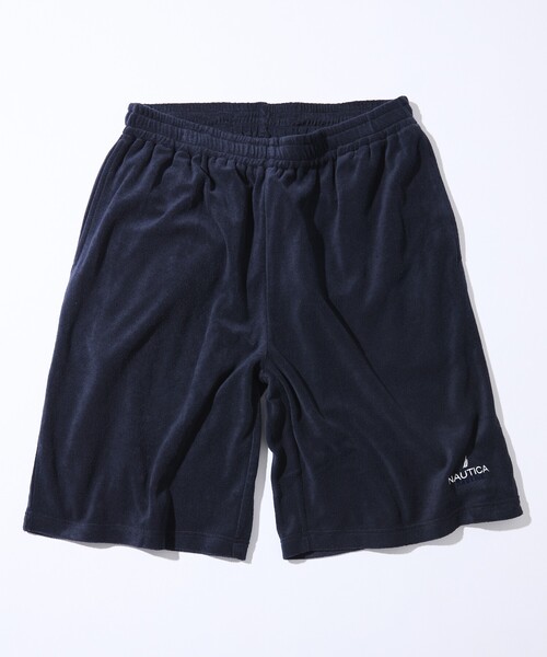 アーティスティックロゴ ブラックショートパンツ WAAC X JONES】WOMEN シアサッカーショートパンツ ネイビー