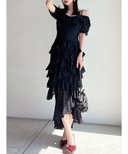 RESEXXY（リゼクシー） ワンピース ヘムラッフルアシメワンピース