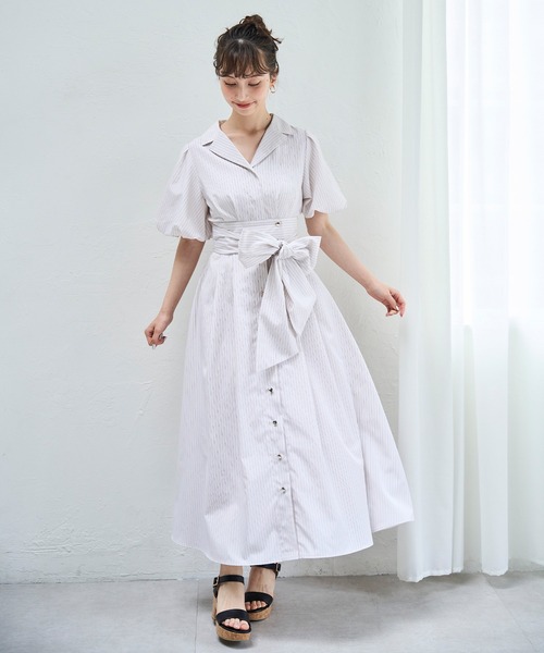 31 Sons de mode ワンピース パフスリーブシャツワンピース