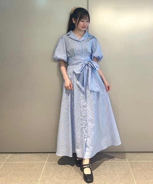 31 Sons de mode ワンピース パフスリーブシャツワンピース