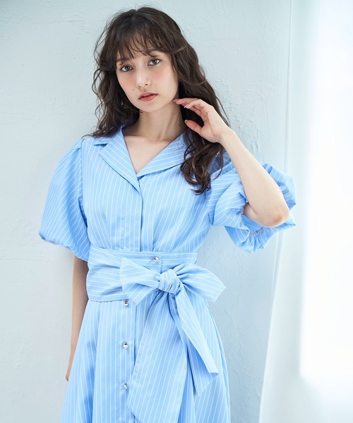 kika vargas キカバルガス ストレッチタフタパフスリーブワンピース kika vargas キカバルガス ストレッチタフタパフスリーブワンピース