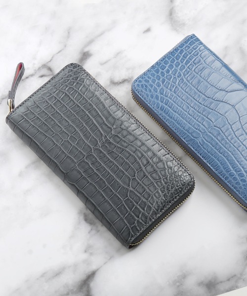 長財布 財布 クロコダイルレザー 長財布 マット加工 一枚革 レディース メンズの画像