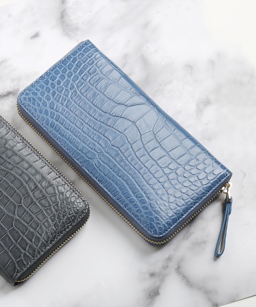 長財布 財布 クロコダイルレザー 長財布 マット加工 一枚革 レディース メンズの画像