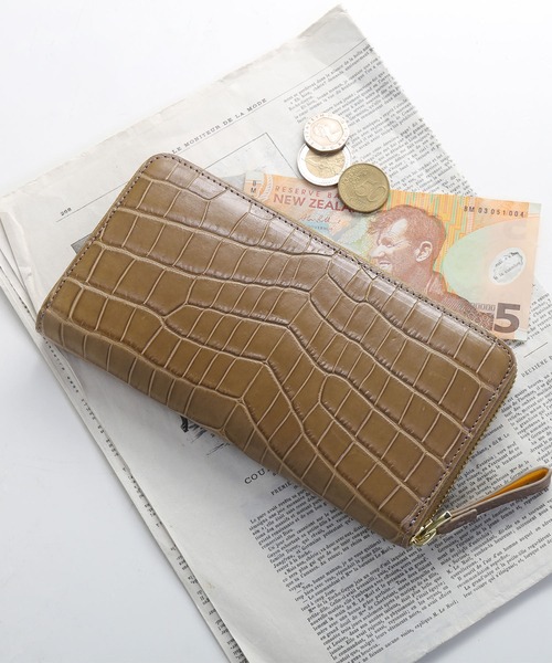長財布 財布 クロコダイルレザー 長財布 マット加工 一枚革 レディース メンズの画像