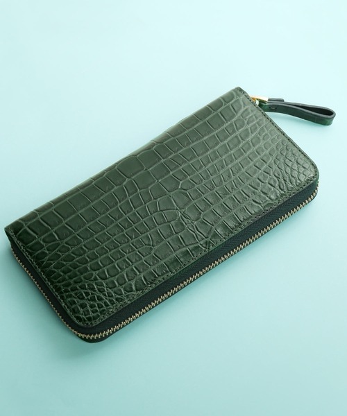長財布 財布 クロコダイルレザー 長財布 マット加工 一枚革 レディース メンズの画像