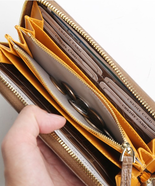 長財布 財布 クロコダイルレザー 長財布 マット加工 一枚革 レディース メンズの画像