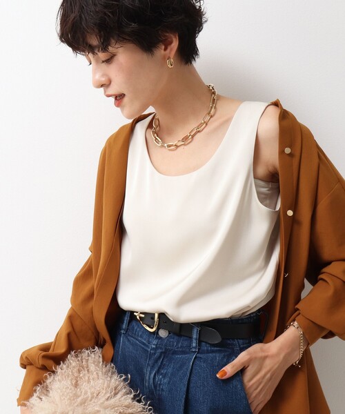 「NOLLEY'S」 ノースリーブトップス 36 ベージュ レディース