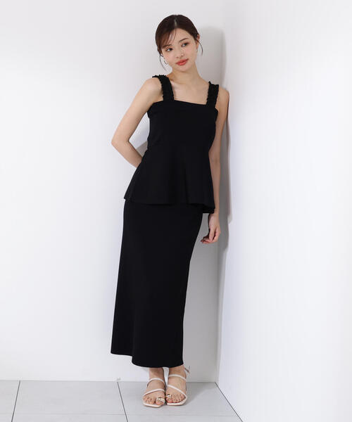 【韓国発】ペプラムセットアップスタイルワンピース PROPORTION BODY DRESSING ワンピース ペプラムキャミ