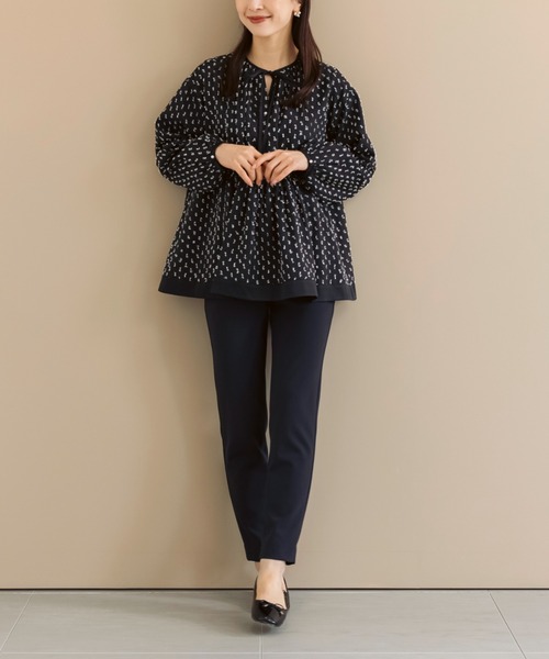 Sono（ソーノ） ブラウス シャツ 「SONO/ソーノ」プチリボンジャガード
