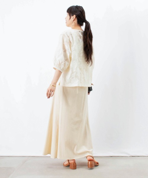 SOLD★美品【LUCA】3カラーブラウス LADY LUCK LUCA ブラウス シャツ LC/LLL ジャガード5分袖