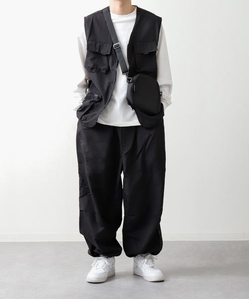 「ZIP FIVE」 ナイロンベスト MEDIUM ブラック メンズ_画像6