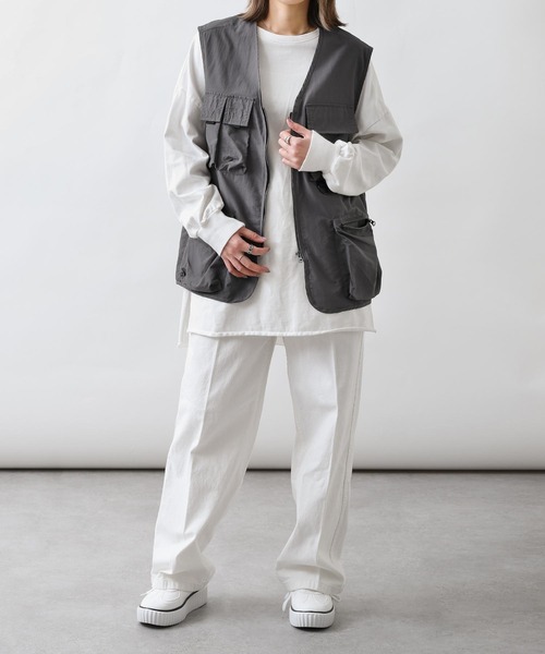 「ZIP FIVE」 ナイロンベスト MEDIUM ブラック メンズ_画像8