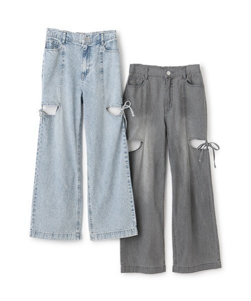 LOVETOXIC パンツ リボンスリットライトデニム キッズ 子供服 女の子