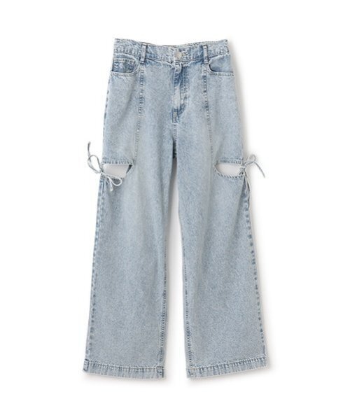 LOVETOXIC パンツ リボンスリットライトデニム キッズ 子供服 女の子