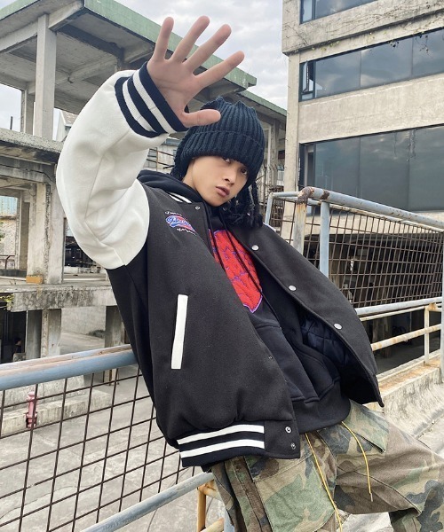 「.KOM」 スタジャン X-LARGE ブルー メンズ_画像3