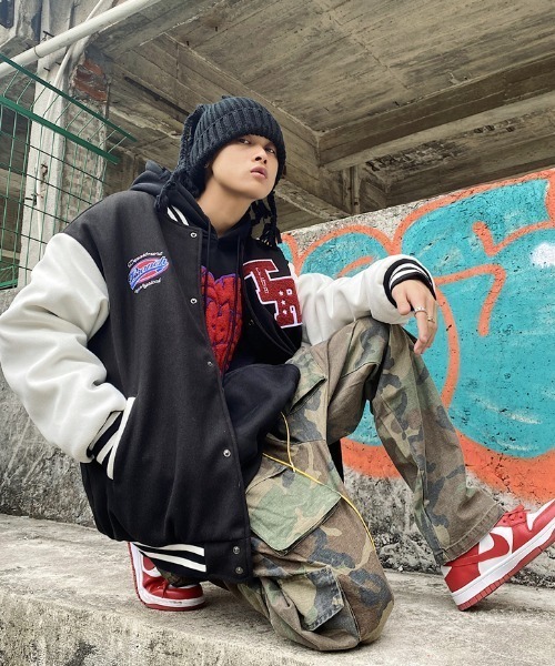 「.KOM」 スタジャン X-LARGE ブルー メンズ_画像4