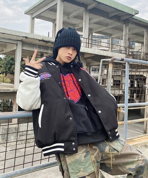 「.KOM」 スタジャン X-LARGE ブルー メンズ_画像6