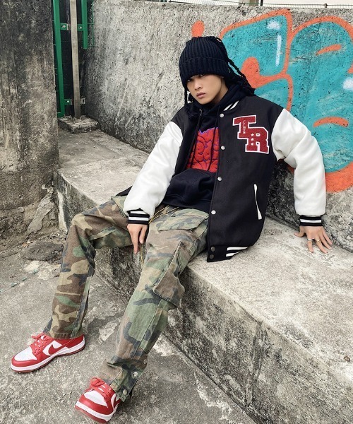 「.KOM」 スタジャン X-LARGE ブルー メンズ_画像7