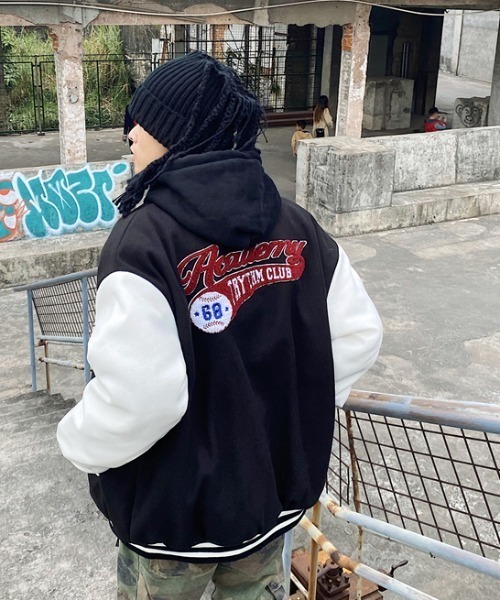 「.KOM」 スタジャン X-LARGE ブルー メンズ_画像9