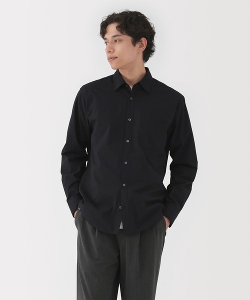 無印良品（MUJI） シャツ 紳士 洗いざらしブロード長袖シャツ メンズ