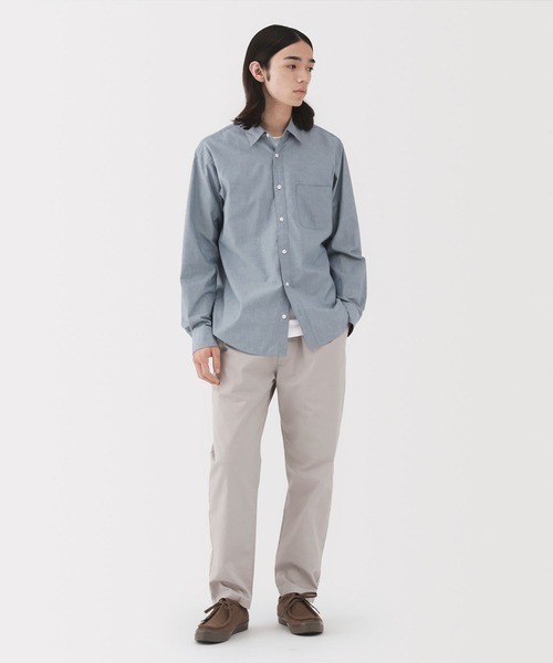 無印良品（MUJI） シャツ 紳士 洗いざらしブロード長袖シャツ メンズ