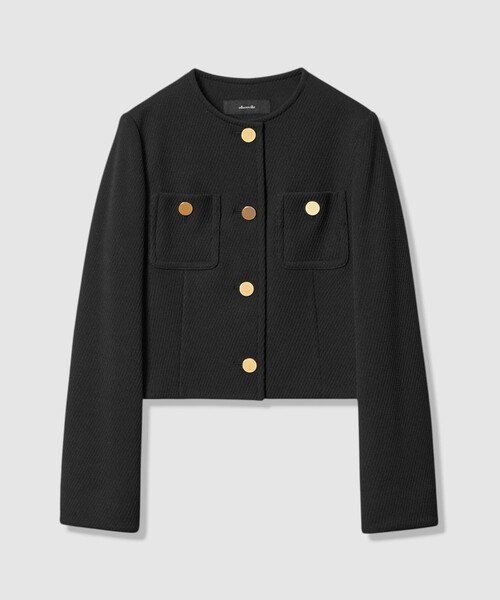 【未使用】アルアバイル　allureville ノーカラージャケット　金ボタン allureville（アルアバイル） ジャケット ノーカラージャケット