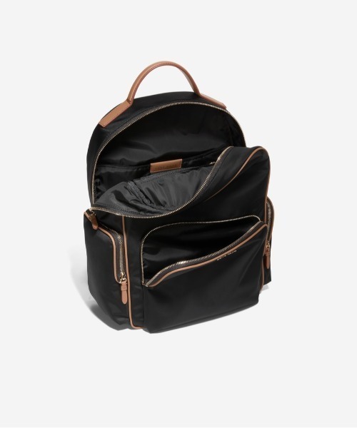 極美品　コールハーン　バックパック　リュック レザー ナイロン　ブラック 8 COLE HAAN（コールハーン） デイバック リュック デランシーナイロン