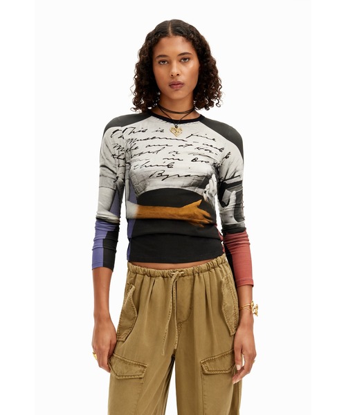 「Desigual」 長(zhǎng)袖カットソー S ブラック レディース