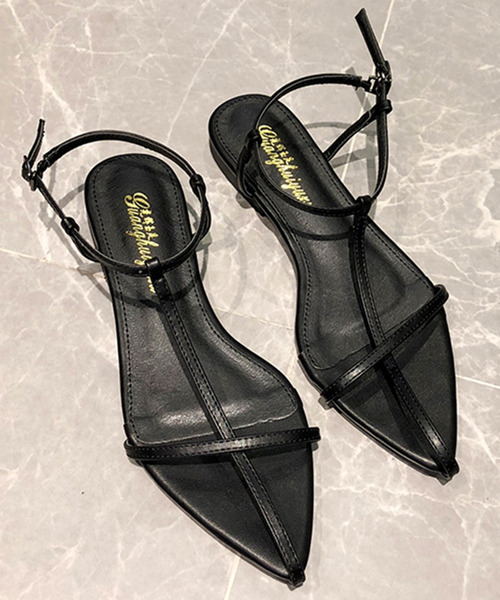 「TeddyShop」 フラットサンダル 22.5cm ブラック レディース_画像3