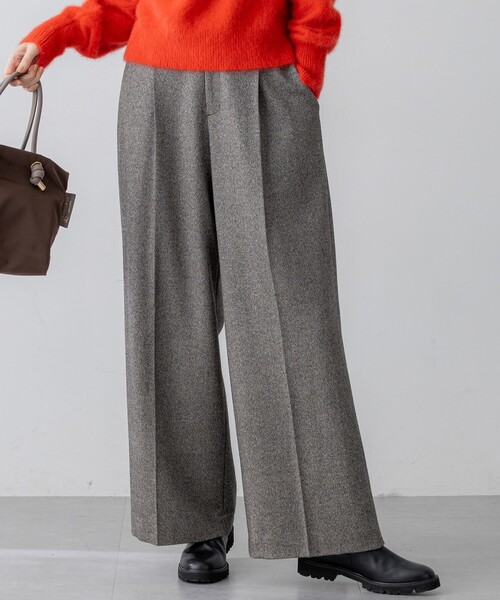 23区（ニジュウサンク） パンツ ラメミックスツイード タック ワイド