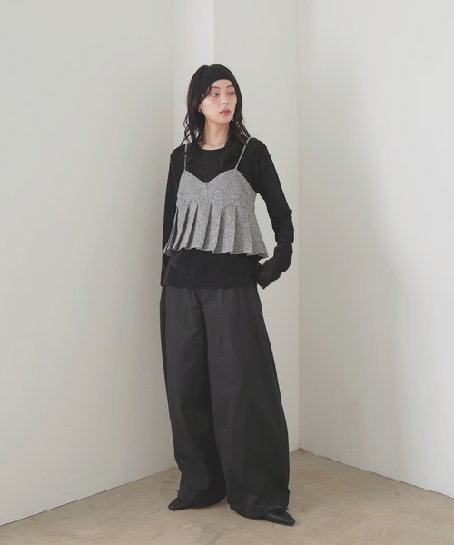 LIAN（リアン） キャミソール ツイードプリーツビスチェ : ZOZOTOWN