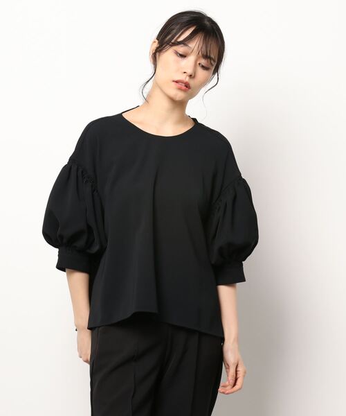 「LANVIN en Bleu」 7分袖ブラウス 38 ホワイト レディースの画像