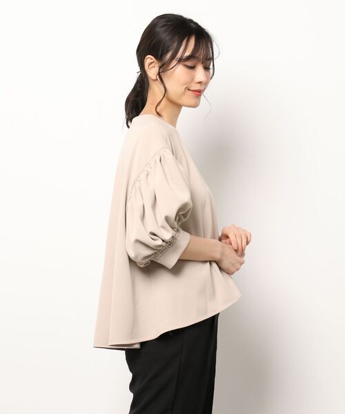 「LANVIN en Bleu」 7分袖ブラウス 38 ホワイト レディースの画像