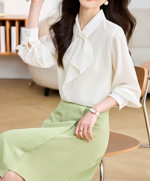 「Miniministore」 7分袖ブラウス X-LARGE ホワイト レディース_画像3