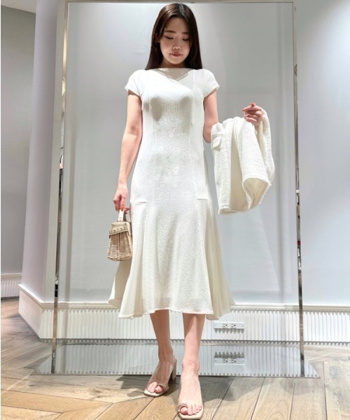 「CELFORD」 半袖ワンピース 36 ネイビー レディース_画像2