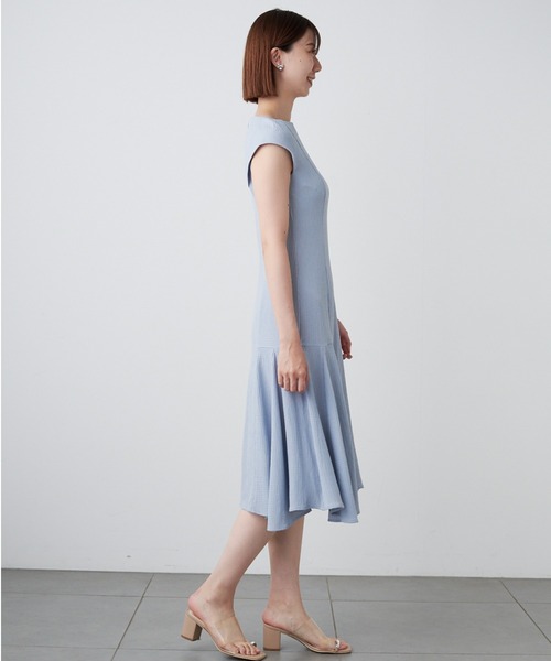 「CELFORD」 半袖ワンピース 36 ネイビー レディース_画像7