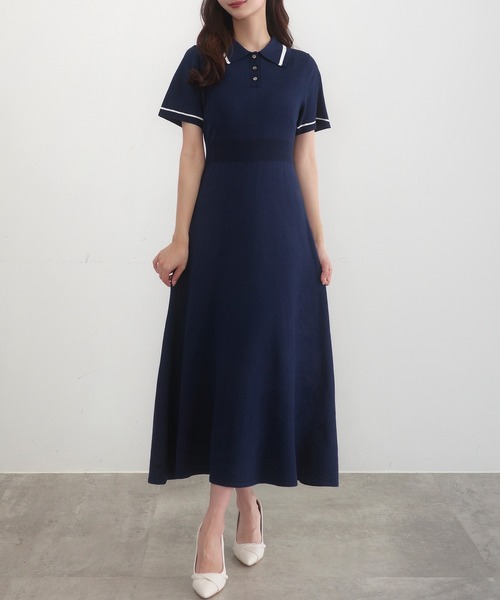 CENEA（セネア） 半袖ワンピース MEDIUM ネイビー レディース