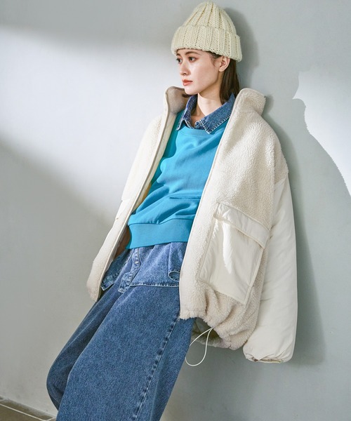 ボアブルゾン D221262 BEAMS BOY × HEALTHKNIT フリースブルゾン【売り切りのためお