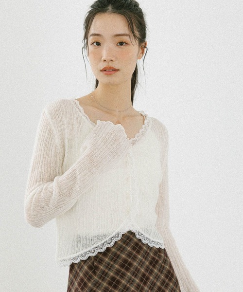 Heather（ヘザー） カーディガン レースカーディガン 605966