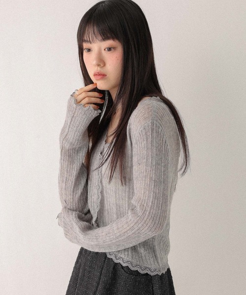 Heather（ヘザー） カーディガン レースカーディガン 605966